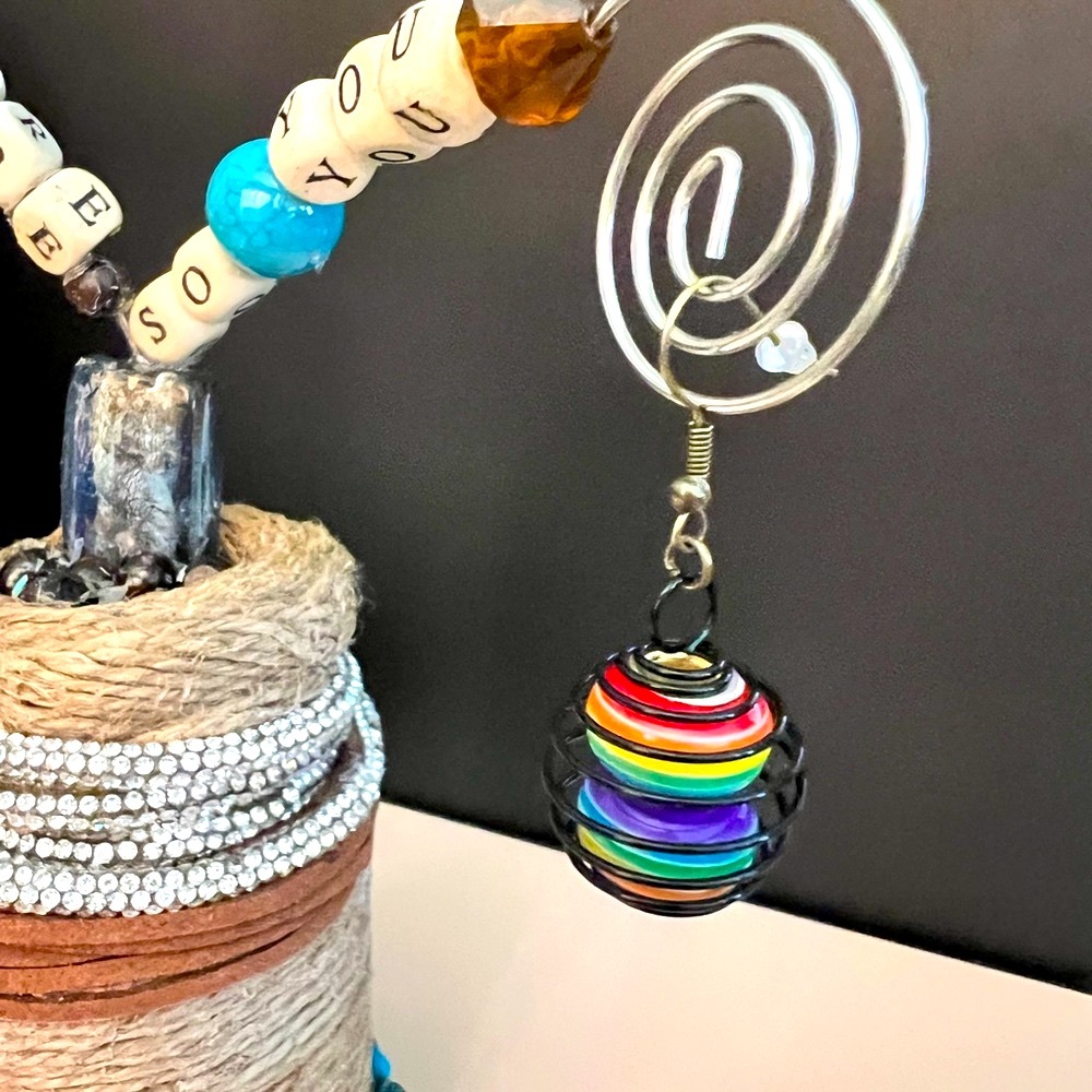 Colorful & Prideful Beaded Cage Earrings